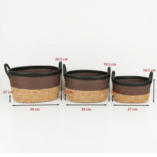 Straw Basket Set 3 Pcs